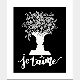 Je T'aime Faces Vase Lovers Talking Roses Bouquet Graphic Art Posters and Art